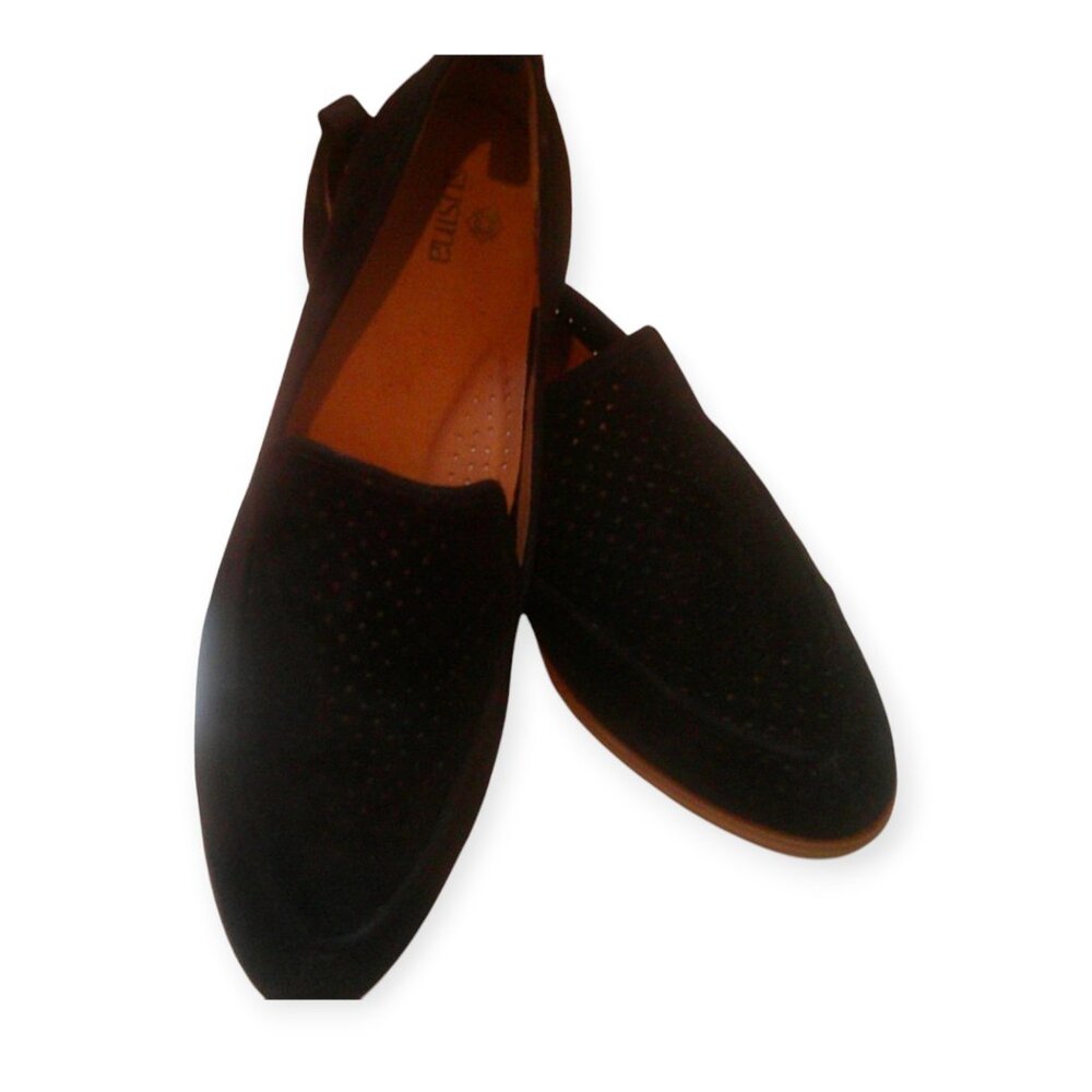 SUSINA Suede Leather Perforated Loafers 8M - Picture 3 of 7